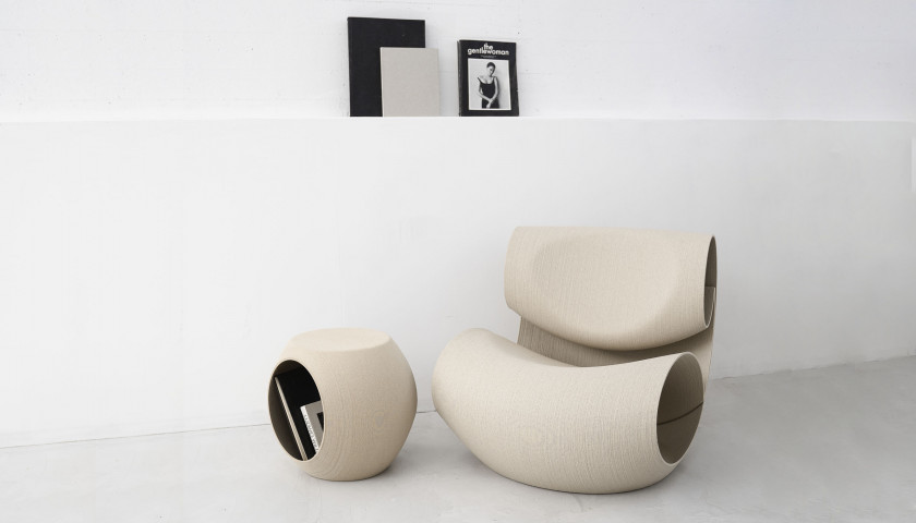 Sessel und Beistelltisch Loom - 3d gedruckte Möbel von Recozy