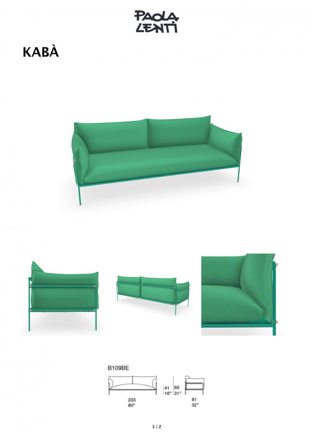 Outdoor Sofa Kabà von Paola Lenti in Grün, erstellt mit dem Online Konfigurator