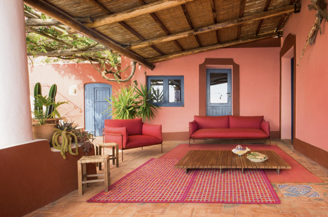 Outdoor Sofa und Sessel Kabà von Paola Lenti in Rot
