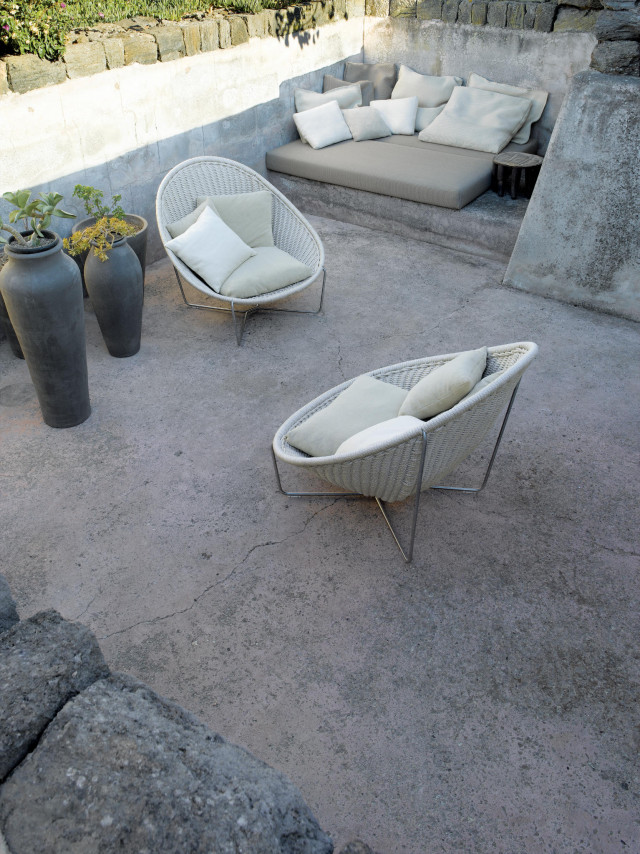 Paola Lenti Outdoor Sessel Nido in Weiß