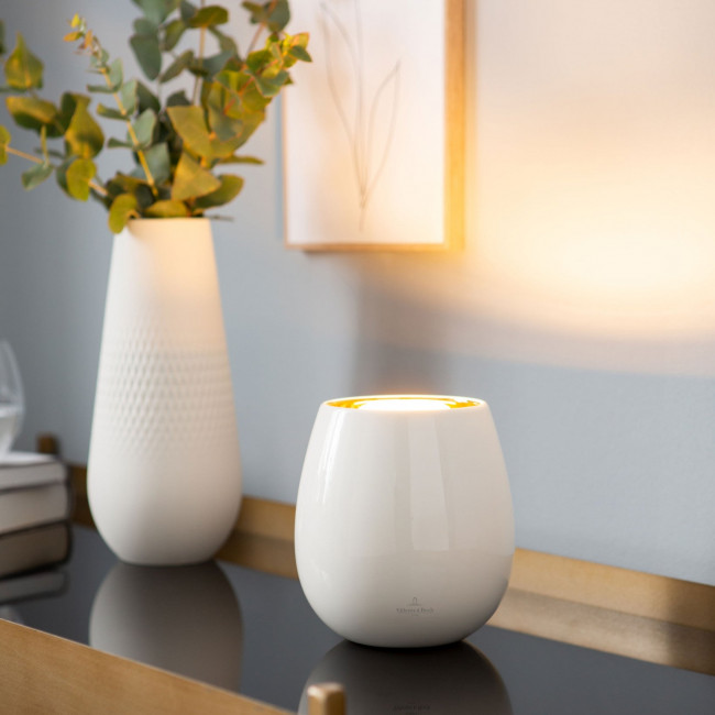 Akku Tischleuchte Mumbai von Villeroy & Boch aus weißer Keramik