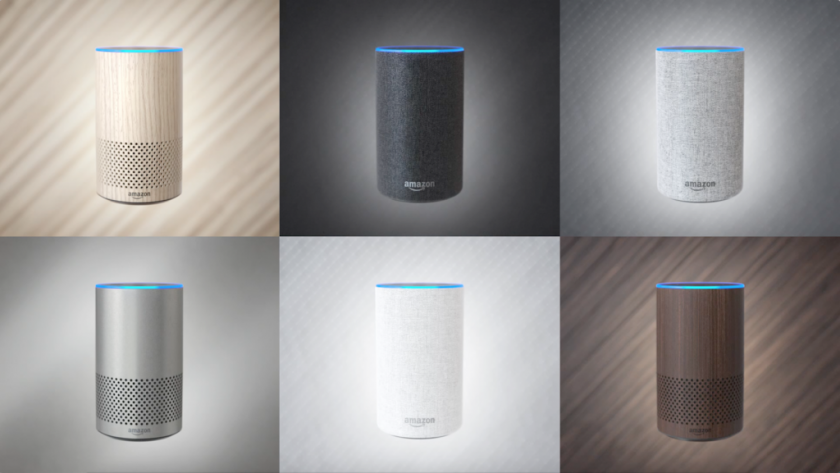 Amazon Echo 2. Generation in unterschiedlichen Farben und Ausführungen