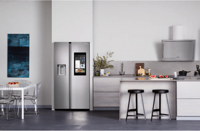 Moderne Küche mit Side-by-Side Kühlschrank RS8000 von Samsung
