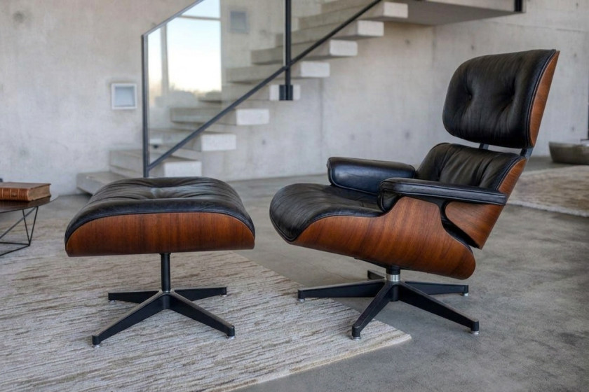 Lounge Chair mit Patina und passendem Hocker – gealtertes Leder fachgerecht pflegen und erhalten