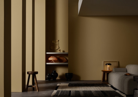 Wohnzimmer mit Wandfarbe NO T06 Paperbag von Caparol Icons
