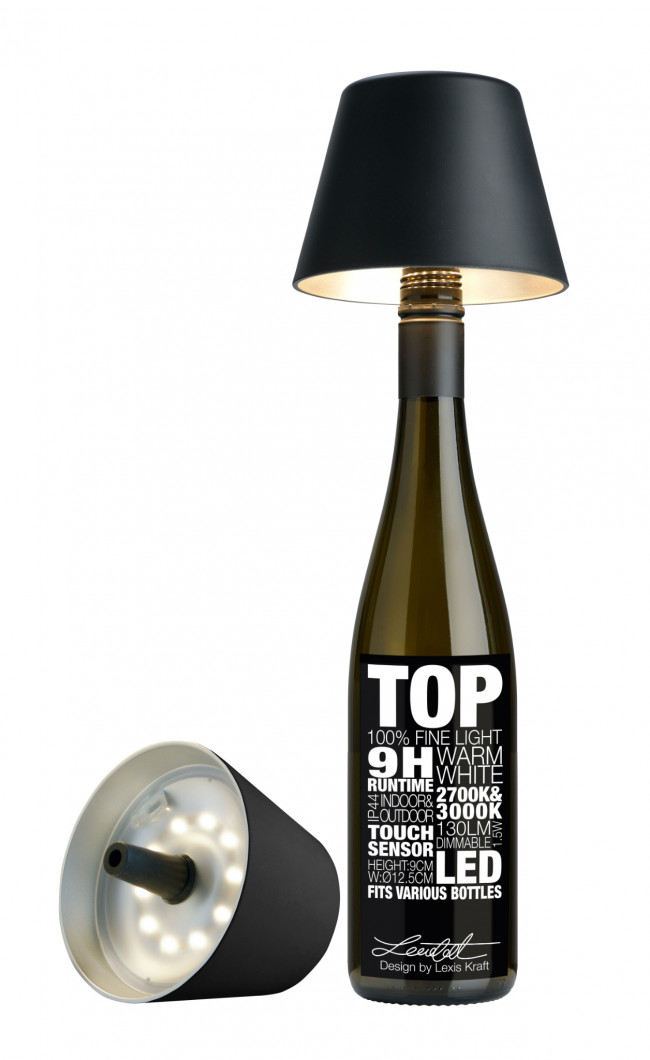 Flaschenleuchte Top 2.0 von Sompex in Schwarz