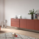 Interlübke Sideboard Jorel wandhängend mit drei Klappen und drei Schubladen, Ziegelrot