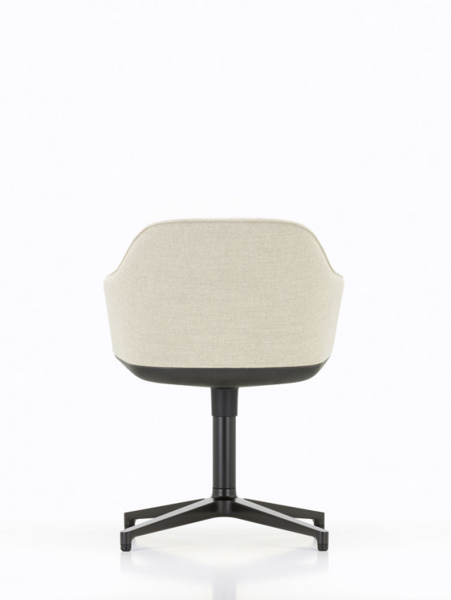 Softshell Chair von Vitra mit Vierstern-Gestell und weißer Sitzschale