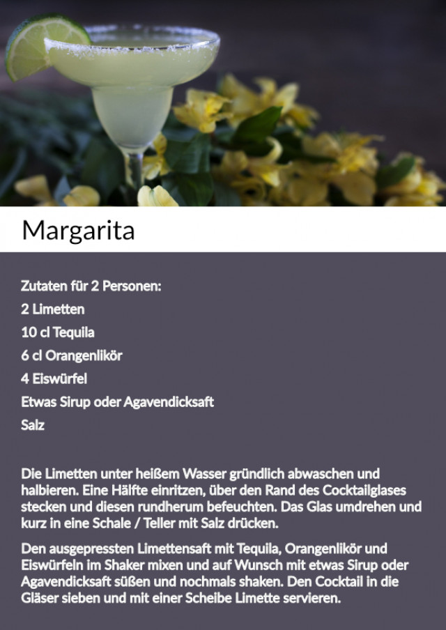 Cocktail Rezept für Margarita