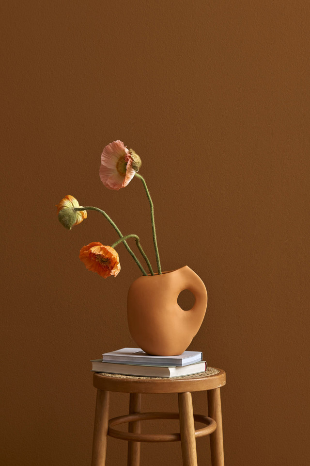 Keramik Vase Aura I in Apricot von Schneid Studio