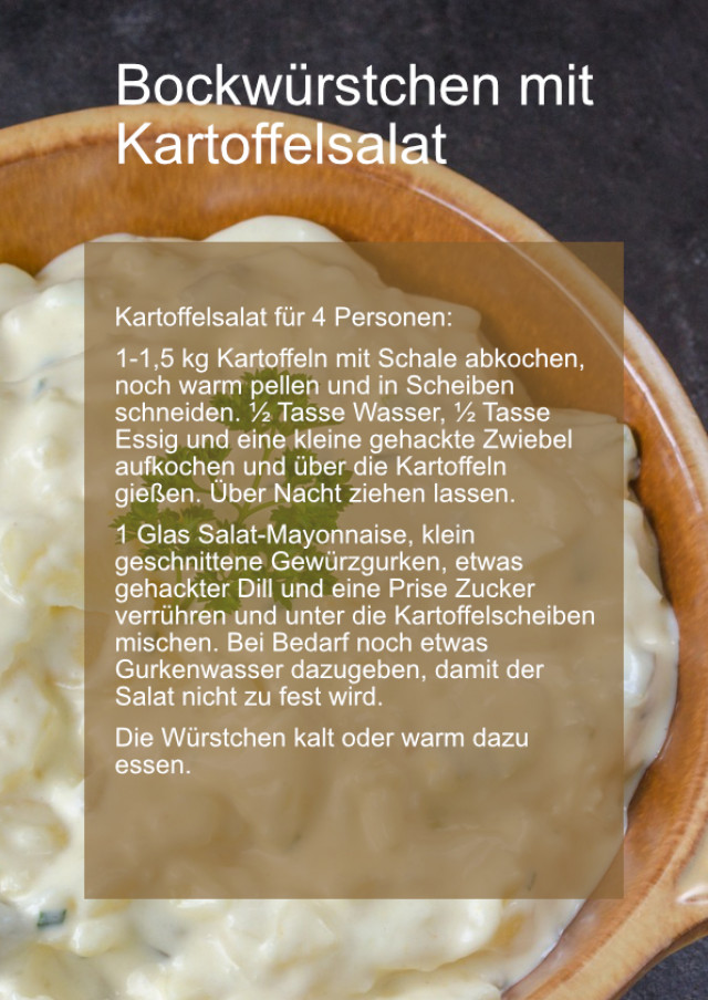 Rezept Bockwürstchen mit Kartoffelsalat zu Weihnachten