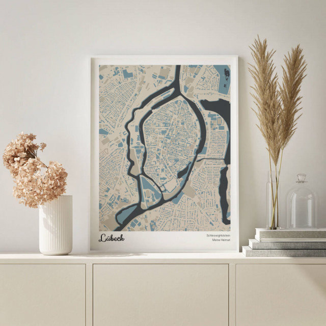 Stadtplan Lübeck als Bild von Urban Map Design