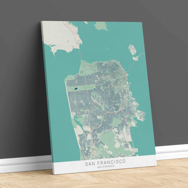 Stadtplan San Francisco als Bild von Urban Map Design