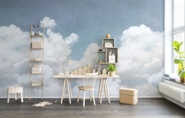 Tapete Cuddle Clouds mit Wolken und Himmel von Rebel Walls
