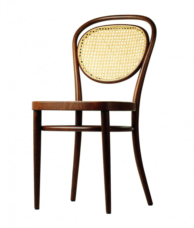Bugholz Stuhl-Klassiker 214 von Thonet mit Geflecht in Sitz und Rücken
