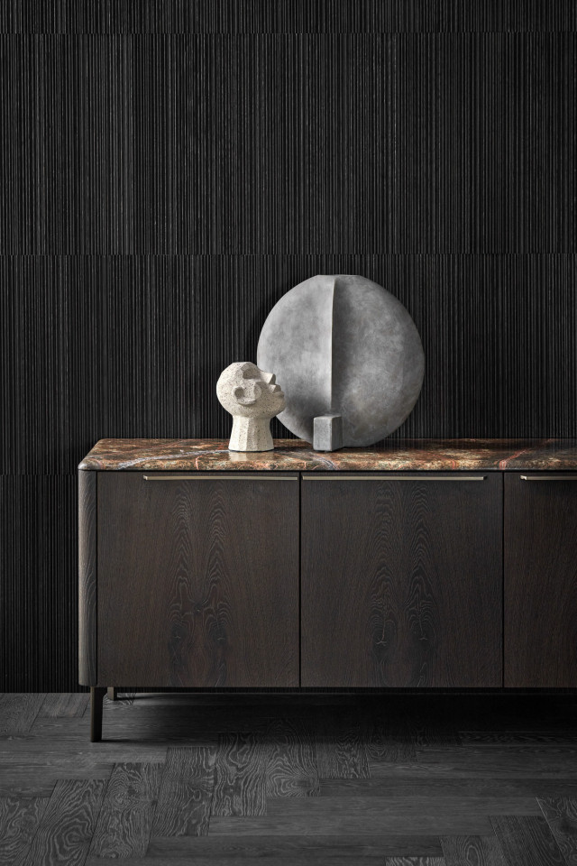 Sideboard Basket von Janua Möbel mit in NCS Farbausführung von Schotten & Hansen mit Steinplatte