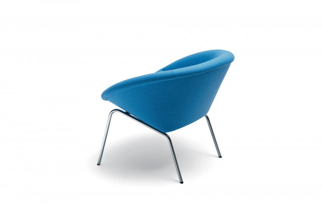 Sessel 369 von Walter Knoll mit blauem Stoffbezug
