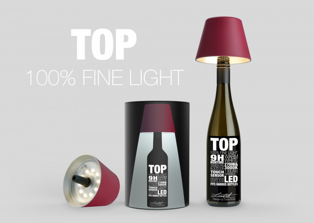 Top 2.0 Flaschenleuchte von Sompex in Bordeauxrot